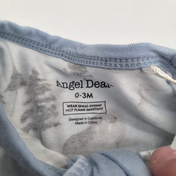 ANGEL DEAR Baby 0-3M Arctic Animals Blue Romper Sleeper Zip Pajama NWT - Picture 3 of 6